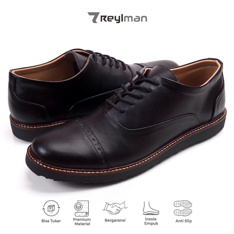 REYL MAN Jazz 01 Black Series Sepatu Casual Pria Kulit Asli - Hitam thumbnail